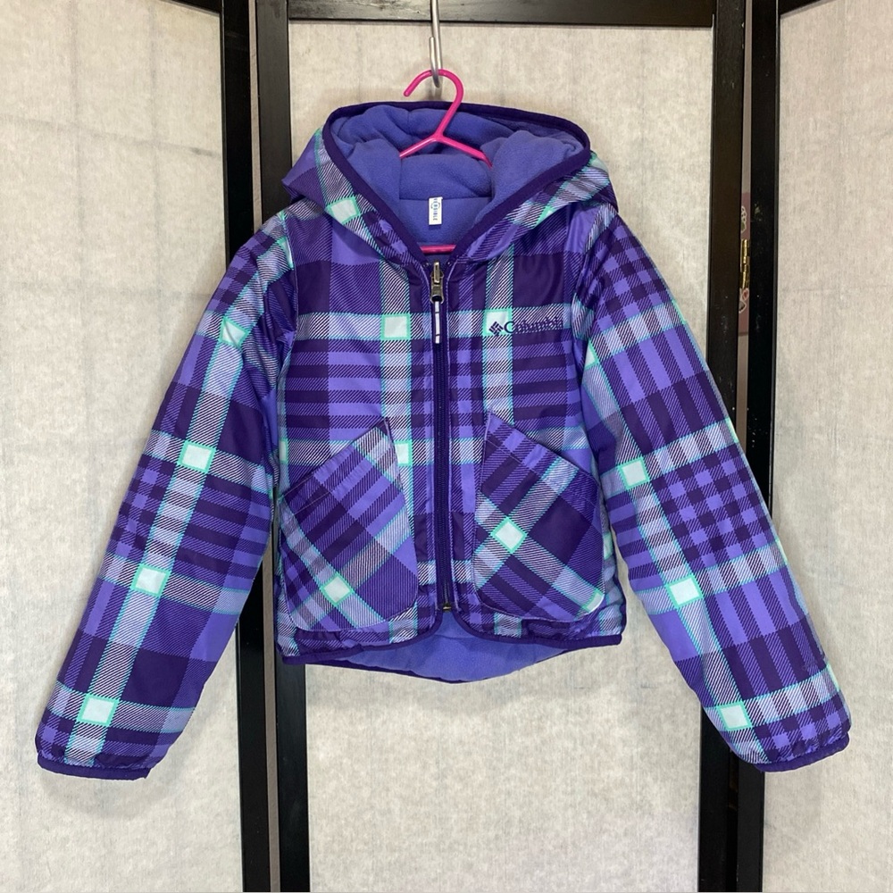 Columbia Kids Reversible Insulated Shell/Fleece Hooded Jacket Size XXS 4-5